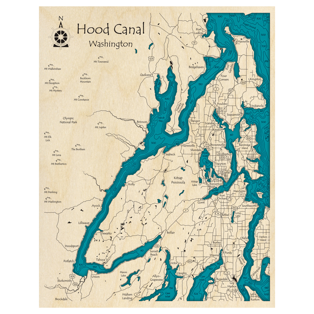 Hood Canal Washington Map Naval Base Kitsap Washington State DNR,