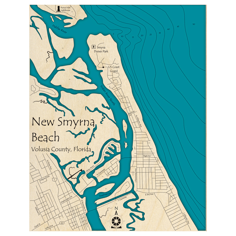 Large Detailed Map Of New Smyrna Beach