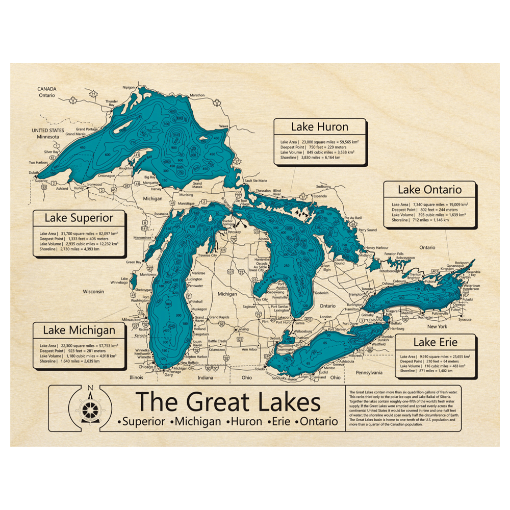 Great Lakes 3D Custom Wood Map – Lake Art LLC great-lakes-3d-custom-wood-map-lake-art-llc