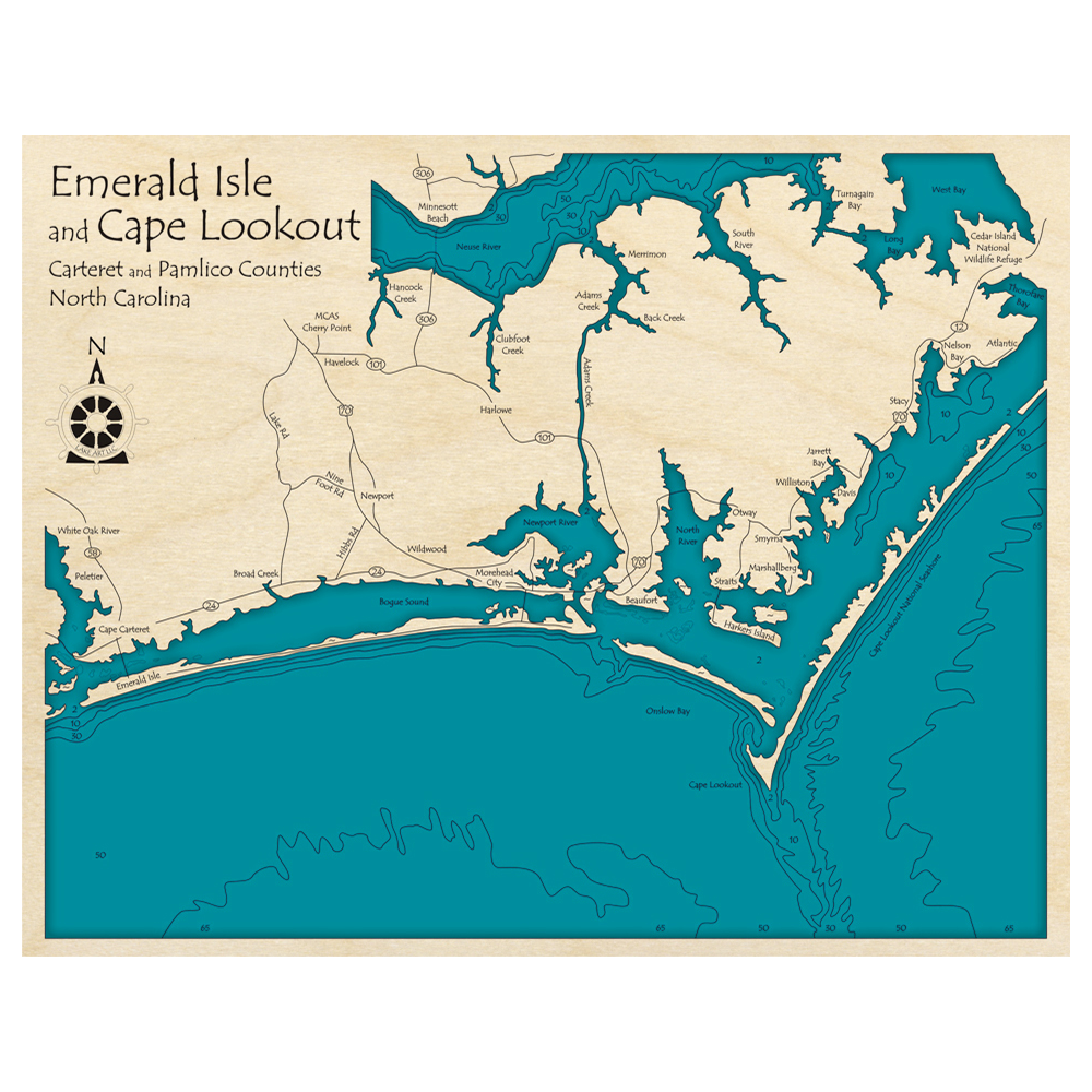 Map Of Emerald Isle Nc