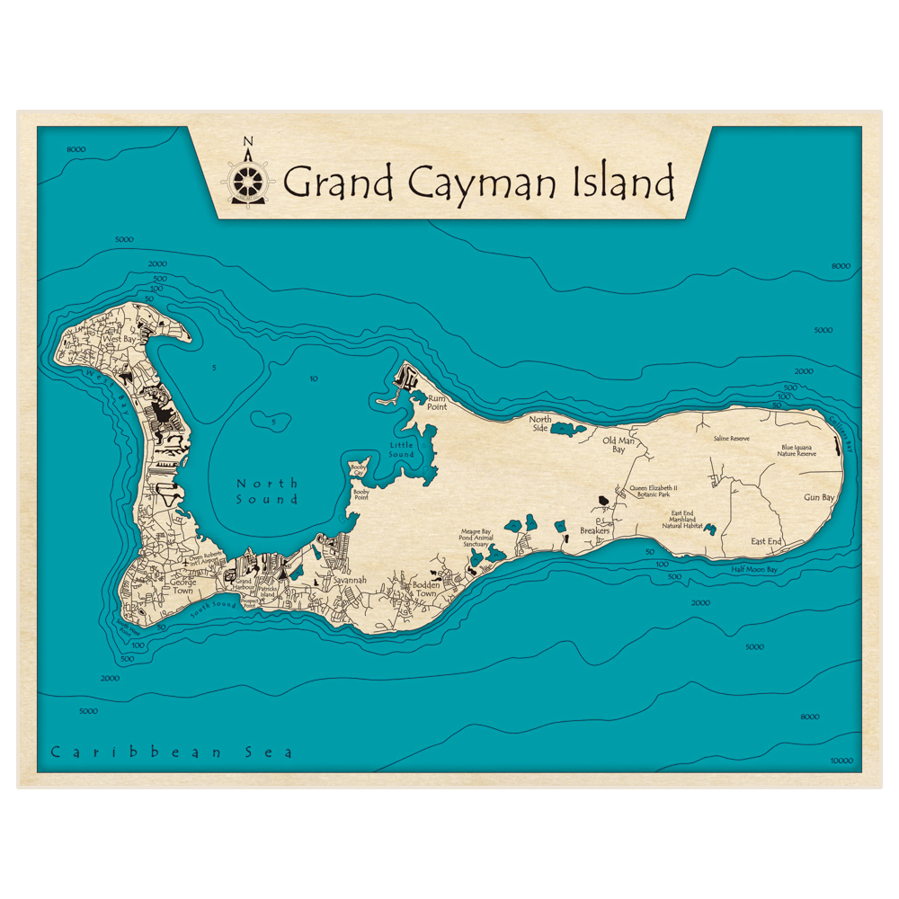 【絵】　★ 油画 東南アジア河岸風景図 ★　作家物　純手描き 真作保証　西洋書画 Grand Cayman Island 3D Custom Wood Map – Lake Art LLC