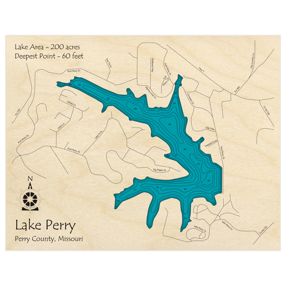 Lake Perry 3D Custom Wood Map