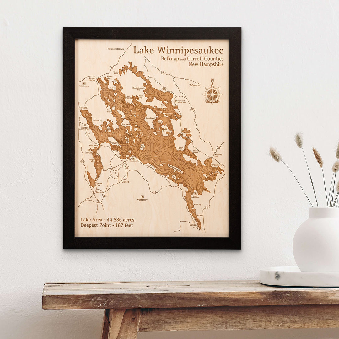 Ios Create Lake Chart Your Lake, Personalized | Vintage Wood Chart – Lake Art LLC