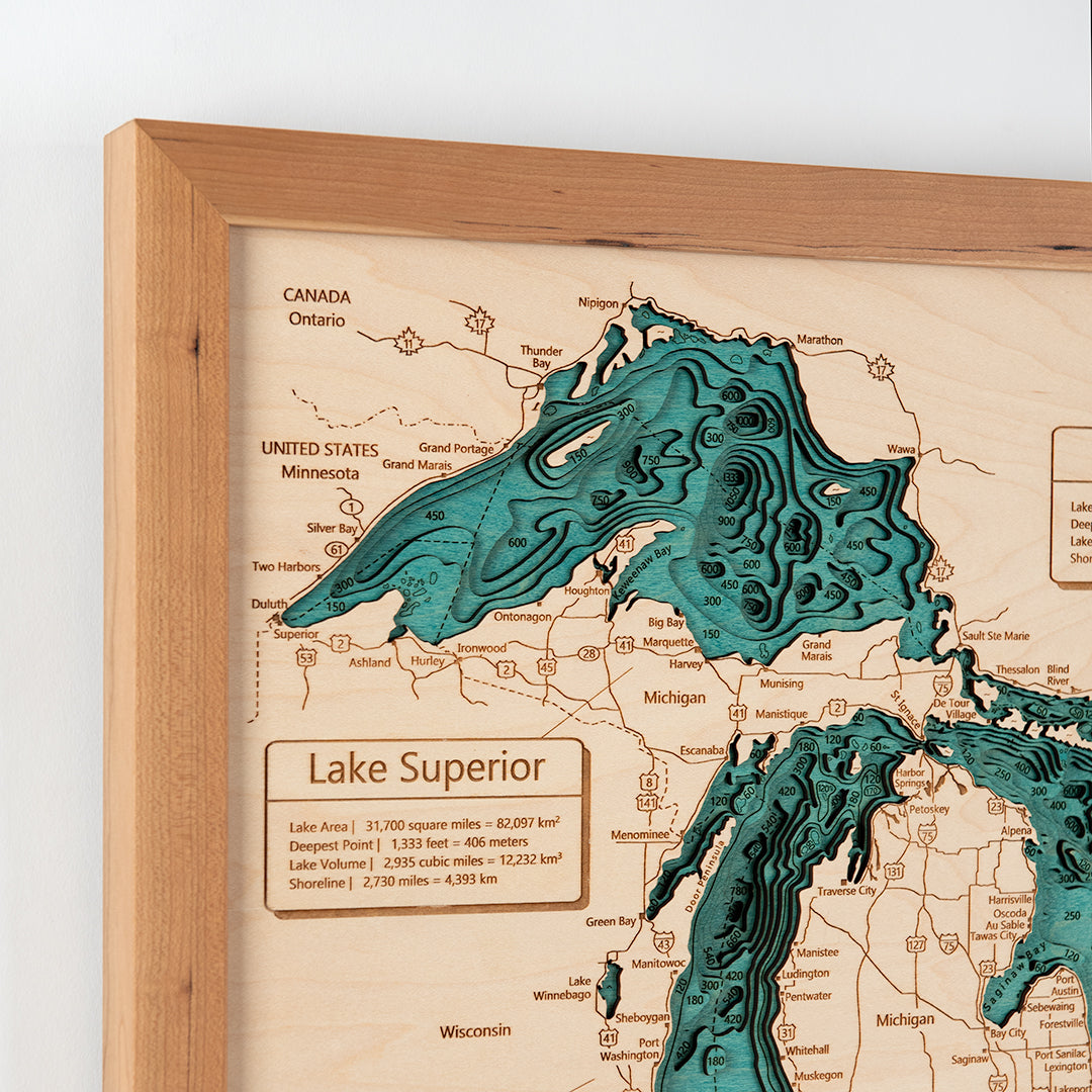 Your Lake, Personalized | 16x20 3D Wood Map – Lake Art LLC