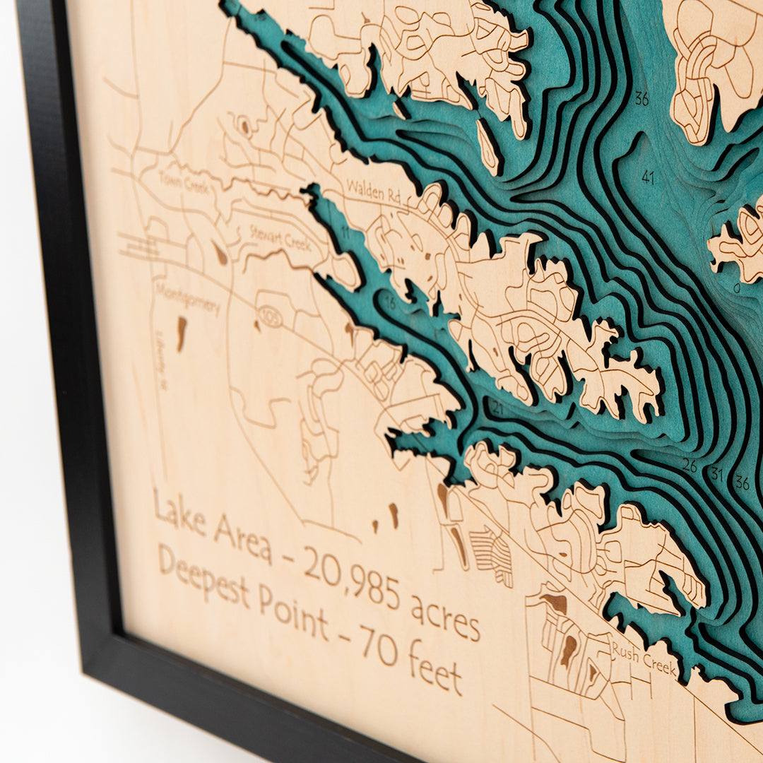 Your Lake, Personalized | 24x30 3D Wood Map – Lake Art LLC