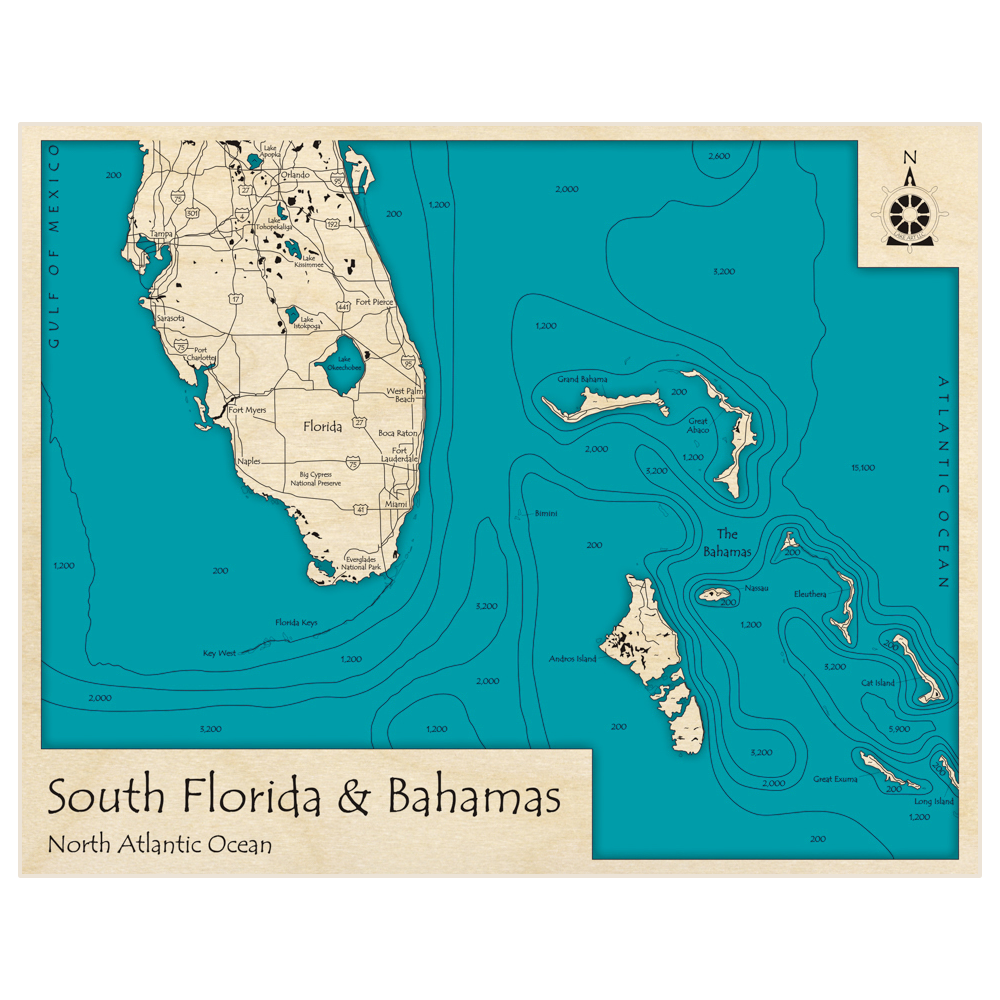 South Florida and Bahamas 3D Custom - FL South 20Florida 20and 20The 20Bahamas PROOF 