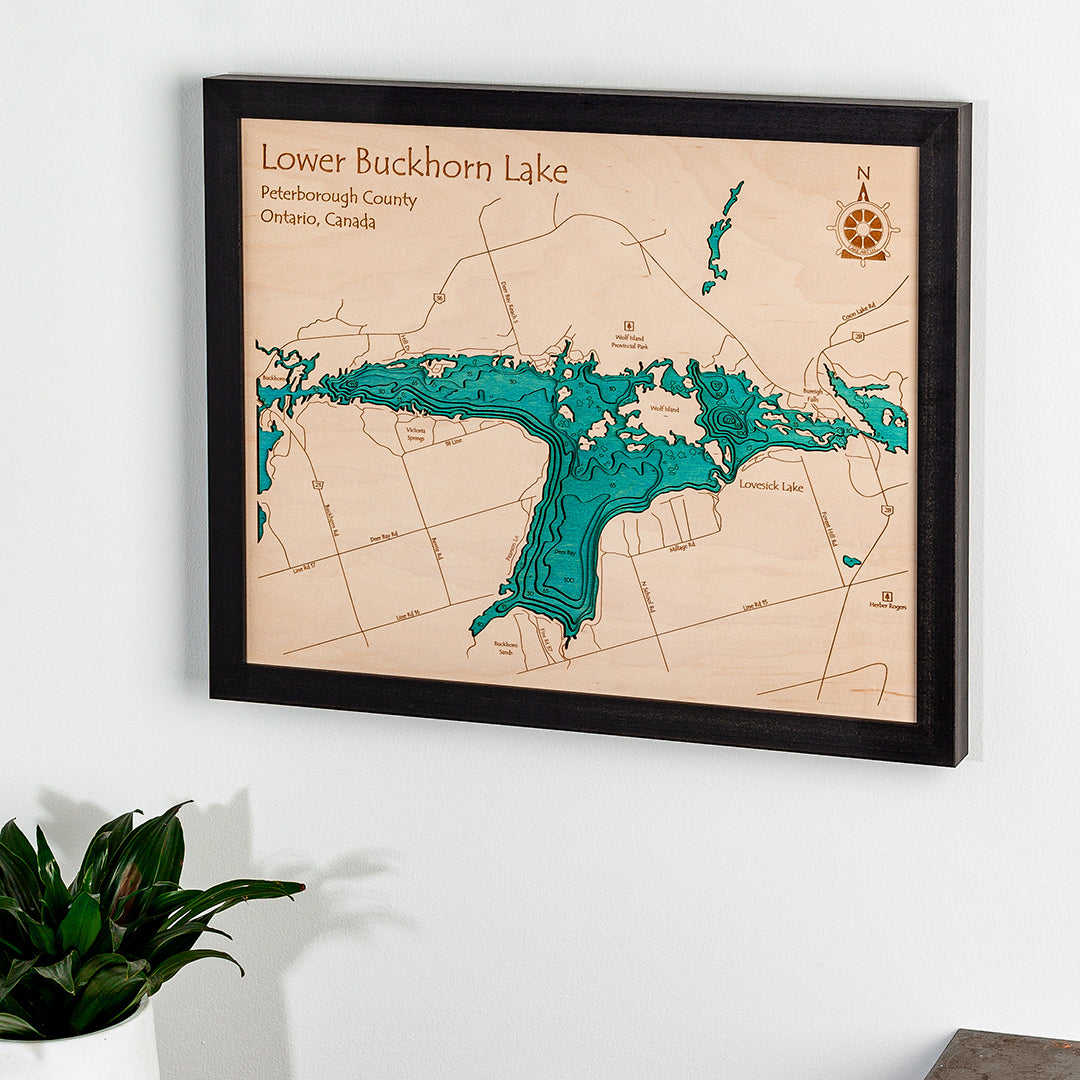 Your Lake, Personalized | 16x20 3D Wood Map – Lake Art LLC