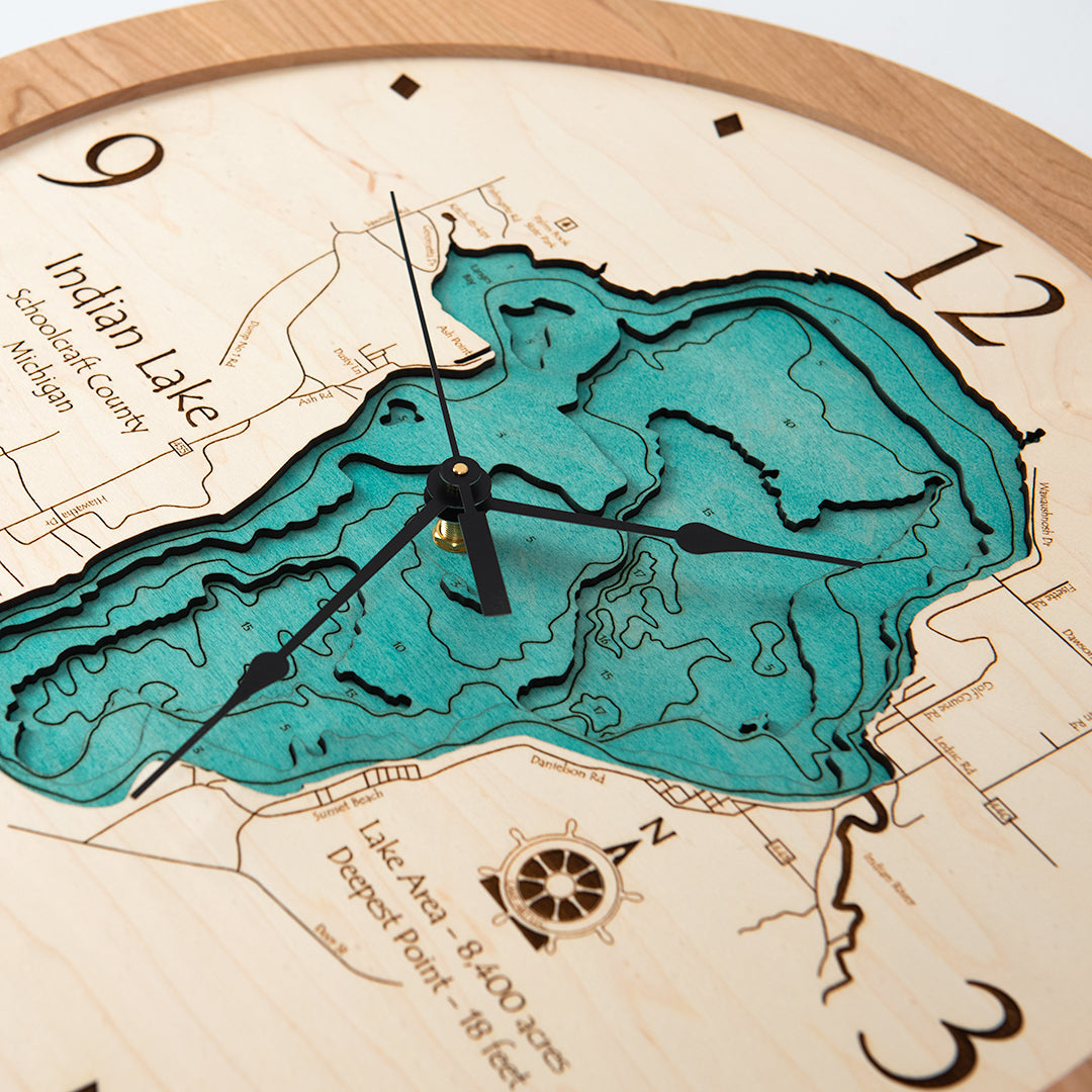 Custom 3D Wall Clock with Your Lake – Lake Art LLC